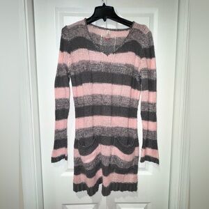 No boundaries Striped Pink and Gray Sweater Dress. Size XXL Junior GUC